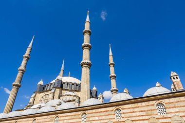 Edirne,Türkiye-4 Ağustos 2019.Selimiye Camii, Edirne'de bulunan bir Osmanlı camisidir. Selimiye Camii'nden genel görünüm.