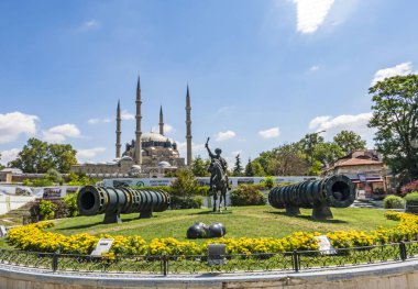 Edirne,Türkiye-4 Ağustos 2019.Selimiye Camii, Edirne'de bulunan bir Osmanlı camisidir. Selimiye Camii'nden genel görünüm.