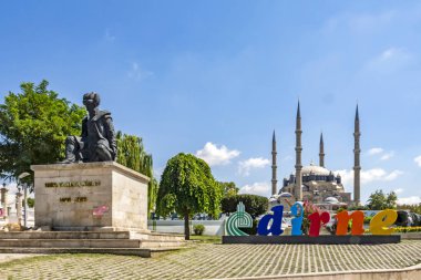 Edirne,Türkiye-4 Ağustos 2019.Selimiye Camii, Edirne'de bulunan bir Osmanlı camisidir. Selimiye Camii'nden genel görünüm.