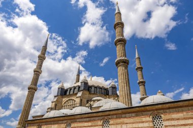 Edirne,Türkiye-4 Ağustos 2019.Selimiye Camii, Edirne'de bulunan bir Osmanlı camisidir. Selimiye Camii'nden genel görünüm.