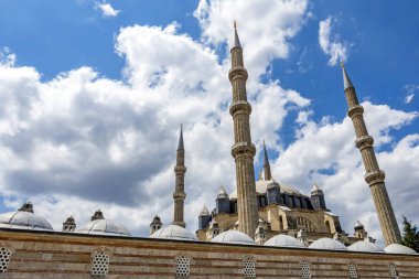 Edirne,Türkiye-4 Ağustos 2019.Selimiye Camii, Edirne'de bulunan bir Osmanlı camisidir. Selimiye Camii'nden genel görünüm.