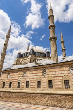 Edirne,Türkiye-4 Ağustos 2019.Selimiye Camii, Edirne'de bulunan bir Osmanlı camisidir. Selimiye Camii'nden genel görünüm.
