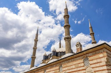 Edirne,Türkiye-4 Ağustos 2019.Selimiye Camii, Edirne'de bulunan bir Osmanlı camisidir. Selimiye Camii'nden genel görünüm.