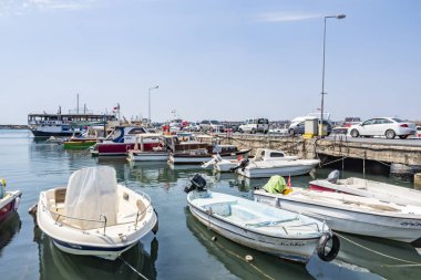 silivri,İstanbul,14 Ağustos 2019.Silivri (eski Selymbria) Türkiye'de Marmara Denizi kıyısında İstanbul ilinin bir ilçesi ve ilçesidir. deniz kenarı ve tekneler ile silivri cityscape.