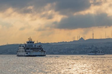 istanbul,türkiye-27 Ağustos 2019.istanbul,asya ve avrupa kıtasının ortasında rüya şehir . istanbuldan görünüm.
