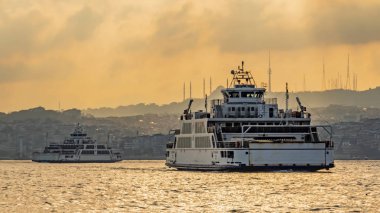 istanbul,türkiye-27 Ağustos 2019.istanbul,asya ve avrupa kıtasının ortasında rüya şehir . istanbuldan görünüm.