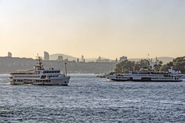 istanbul,türkiye-27 Ağustos 2019.istanbul,asya ve avrupa kıtasının ortasında rüya şehir . istanbuldan görünüm.