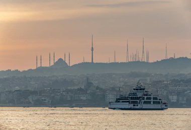 istanbul,türkiye-27 Ağustos 2019.istanbul,asya ve avrupa kıtasının ortasında rüya şehir . istanbuldan görünüm.