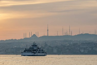 istanbul,türkiye-27 Ağustos 2019.istanbul,asya ve avrupa kıtasının ortasında rüya şehir . istanbuldan görünüm.
