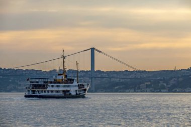 istanbul,türkiye-27 Ağustos 2019.istanbul,asya ve avrupa kıtasının ortasında rüya şehir . istanbuldan görünüm.