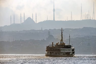 istanbul,türkiye-27 Ağustos 2019.istanbul,asya ve avrupa kıtasının ortasında rüya şehir . istanbuldan görünüm.