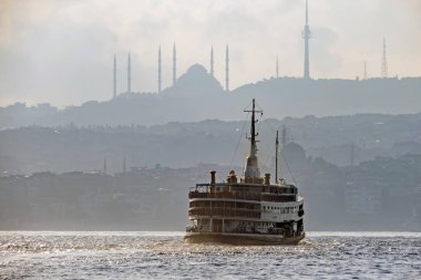 istanbul,türkiye-27 Ağustos 2019.istanbul,asya ve avrupa kıtasının ortasında rüya şehir . istanbuldan görünüm.