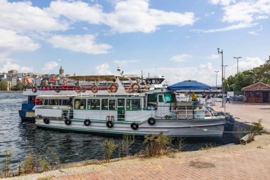 istanbul,türkiye-08 Eylül 2019.istanbul,eski şehir genel şehir manzaralı Asya ve Avrupa kıtasının ortasında rüya şehir