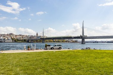 istanbul,türkiye-08 Eylül 2019.istanbul,eski şehir genel şehir manzaralı Asya ve Avrupa kıtasının ortasında rüya şehir