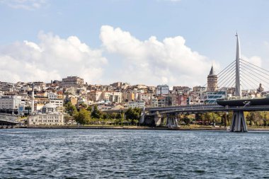 istanbul,türkiye-08 Eylül 2019.istanbul,eski şehir genel şehir manzaralı Asya ve Avrupa kıtasının ortasında rüya şehir