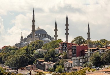 istanbul,türkiye-08 Eylül 2019.istanbul,eski şehir genel şehir manzaralı Asya ve Avrupa kıtasının ortasında rüya şehir