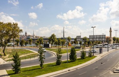 istanbul,türkiye-08 Eylül 2019.istanbul,eski şehir genel şehir manzaralı Asya ve Avrupa kıtasının ortasında rüya şehir