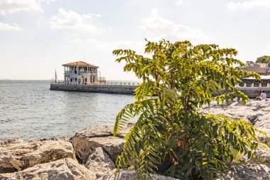 Moda,istanbul,Türkiye-22 Haziran 2019.İstanbul'daki Moda iskelesinden genel görünüm. Kadky'nin sembollerinden biri olan tarihi Moda İskelesi, 100 yıl önce mimar Vedat Tek tarafından inşa edildi..