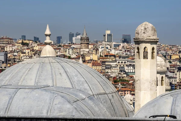 Istanbul Turkey August 2019 Cityscape Istanbul View Suleymaniye Mosque Garden — стоковое фото