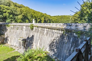 Sariyer, İstanbul, 13 Ağustos 2019 'da İstanbul' da yaz mevsiminde yeşil doğayla kaplı Belgrad ormanlarında tarihi ve antik barajlar kuruldu..