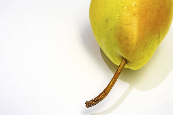 close up pear fruit on white background