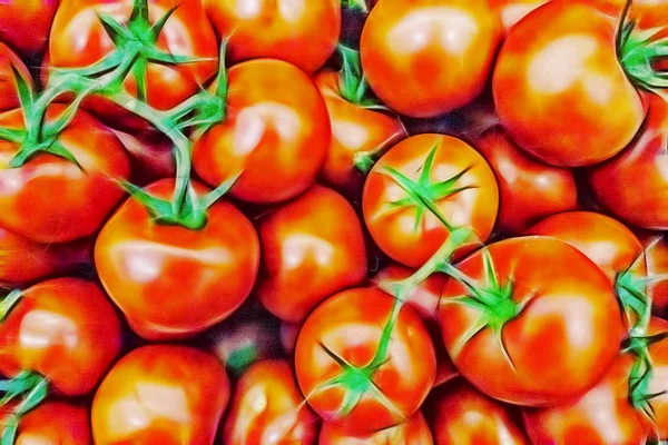 Primer Manojo Tomates Verdulería —  Fotos de Stock