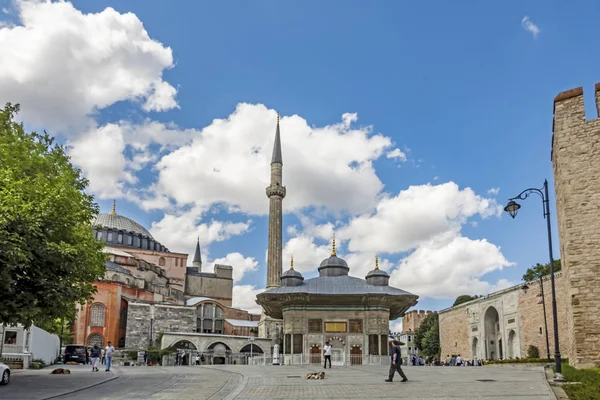 Sultanahmet Istanbul Peru Agosto 2019 Vista Exterior Histórico Museu Hagia — Fotografia de Stock