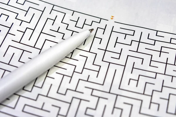 Close up maze labyrinth game.