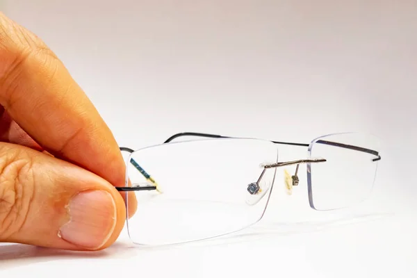 Nahaufnahme Brille Auf Weißem Hintergrund — Stockfoto