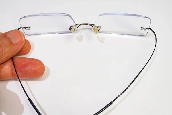 Nahaufnahme Brille Auf Weißem Hintergrund — Stockfoto