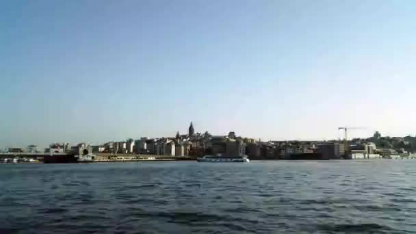 Istanbul Turkey June Cityscape Seaccape Karakoy District Galata Tower Old — Αρχείο Βίντεο