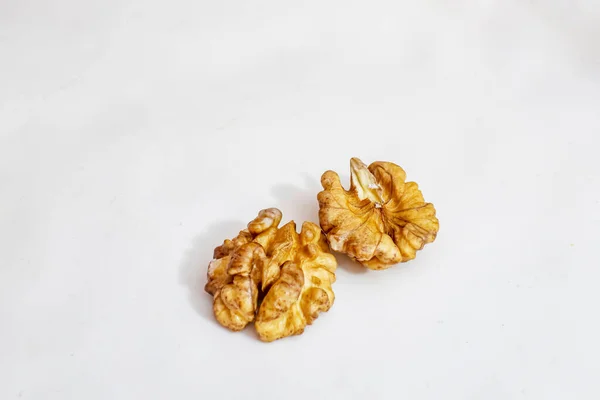 Unshelled Walnuts White Plate — Stock Photo, Image