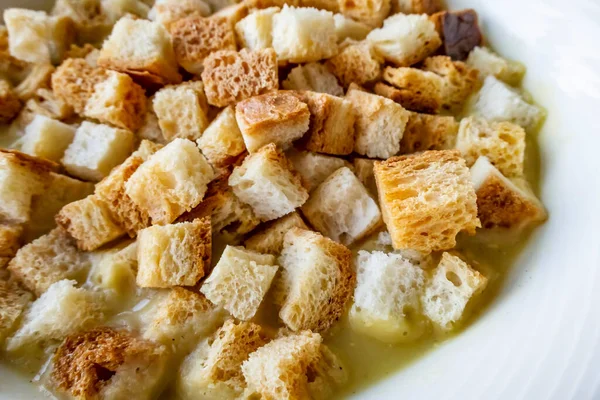 Bereit Traditionelle Türkische Suppe Mit Knusprigem Brot Essen — Stockfoto