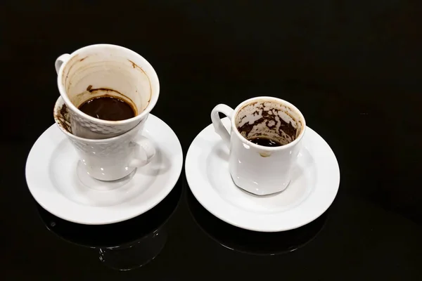 Cups Turkish Coffee Black Background — Stock Photo, Image