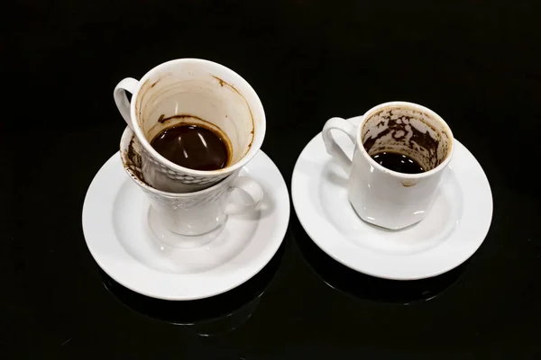 Чашки Турецкого Кофе Черном Фоне — стоковое фото