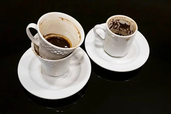Φλυτζάνια Τούρκικου Καφέ Μαύρο Φόντο — Φωτογραφία Αρχείου