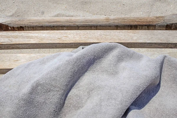 Wooden Sun Lounger Chair Sunbathing Beach — Stock Photo, Image