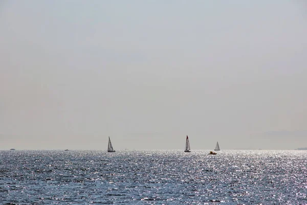 Marmarameer Istanbul Türkei Oktober 2020 Meereslandschaft Und Boote Auf Dem — Stockfoto