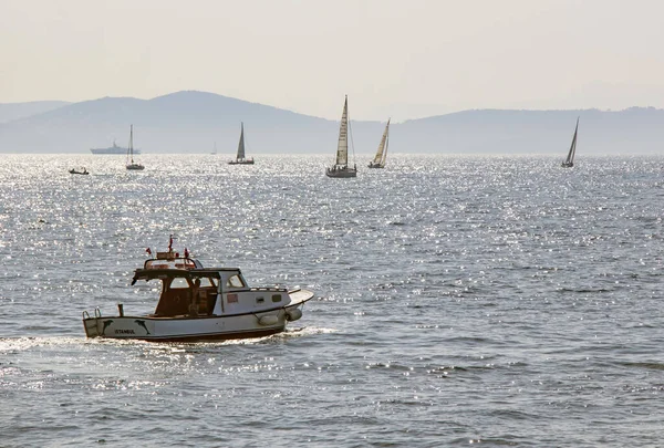 Мармурове Море Істанбул Туреччина Жовтень 420 Seascape Boats Marmara Sea — стокове фото