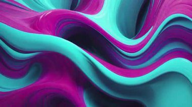 Cyan ve Magenta girdaplarının soyut üç boyutlu canlandırması. Cyan ve morun çarpıcı bir karışımı içinde sıvı şekiller akan canlı, fütüristik bir arka plan. Modern dijital sanat ve tasarım için mükemmel.. 