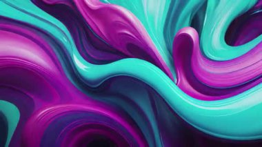 Cyan ve Magenta girdaplarının soyut üç boyutlu canlandırması. Cyan ve morun çarpıcı bir karışımı içinde sıvı şekiller akan canlı, fütüristik bir arka plan. Modern dijital sanat ve tasarım için mükemmel.. 