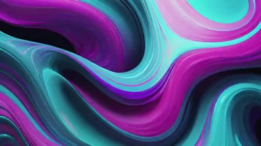Cyan ve Magenta girdaplarının soyut üç boyutlu canlandırması. Cyan ve morun çarpıcı bir karışımı içinde sıvı şekiller akan canlı, fütüristik bir arka plan. Modern dijital sanat ve tasarım için mükemmel.. 