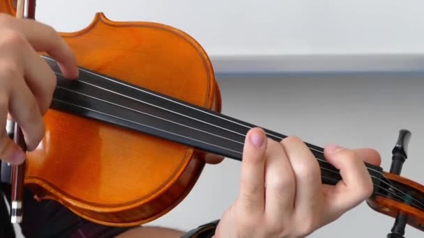 Músico Toca Violino Música Turca Clássicaclose Músico Tocando Violino Música — Vídeo de Stock