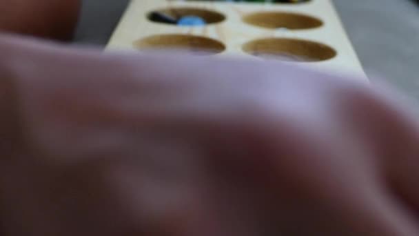 Kids Playing Mancala Playing Mancala — Stock Video