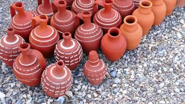 土耳其安纳托利亚水水罐类型 黏土罐和砂锅菜由黏土制成 — 图库视频影像