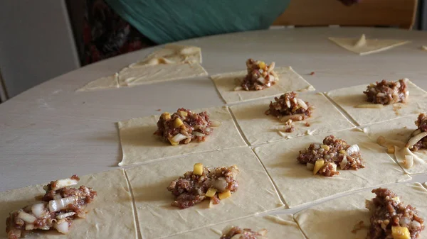 Preparare Ravioli Del Kirghizistan Preparare Ravioli Del Kirghizistan Ravioli Kirghiz — Foto Stock