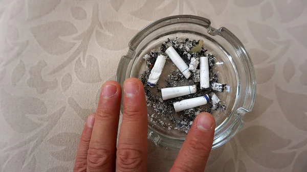 Dozens Cigarette Butts Ashtray — Stock Photo, Image