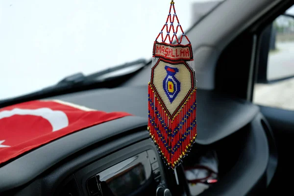 turkish crafts, turkish car accessories, masallah writing,