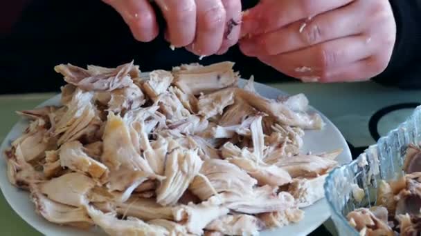 닭고기를 고기와 분리하는 — 비디오