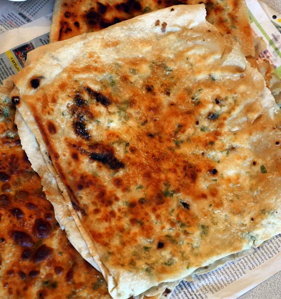 Deeg Brood Friet Gebakken Brood Turks Gebakken Deeg — Stockfoto